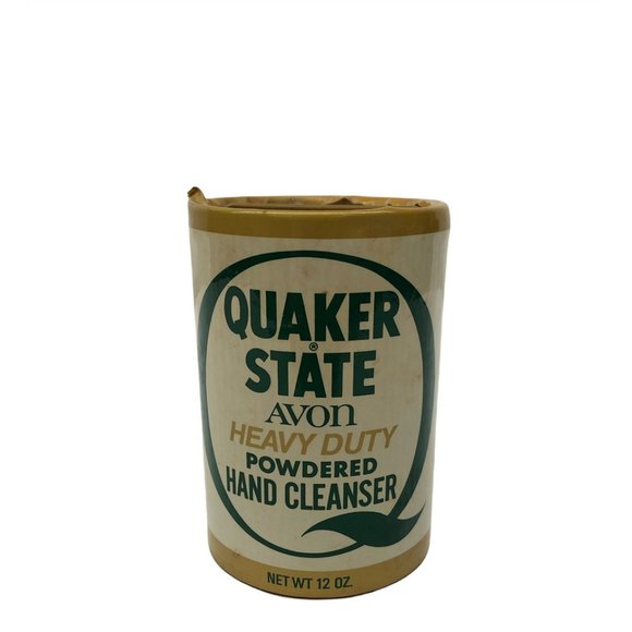 Vintage Avon Quaker State Powdered Hand Cleanser Full New Old Stock 12oz size - Picture 1 of 3